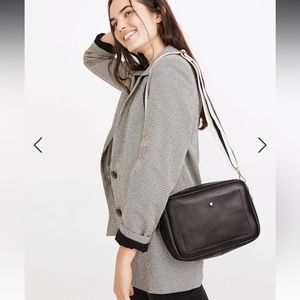 Madewell The Large Transport Camera Bag | Black Leather Crossbody Purse | EUC